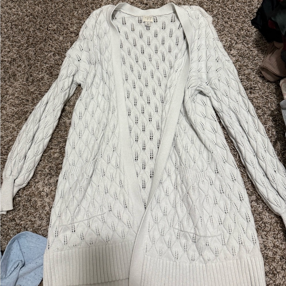 a new day Women's Cream Open-Front Cardigan